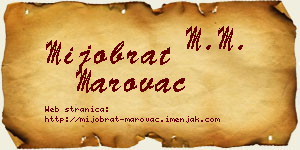 Mijobrat Marovac vizit kartica
